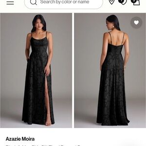 Azazie Moira Black Floral Maxi Dress